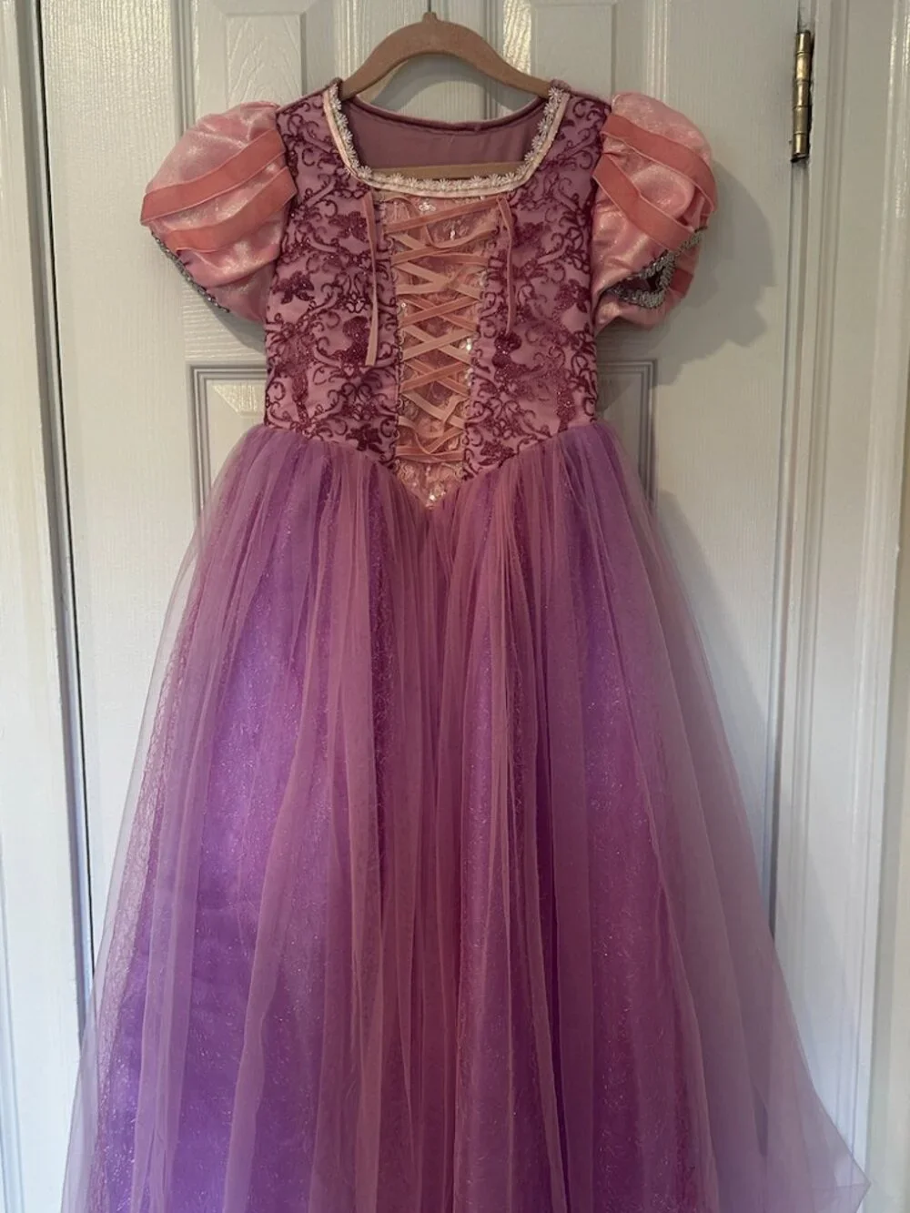 Princess Rapunzel Costume Dress and Fingerless Gloves - Purple